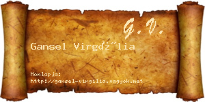 Gansel Virgília névjegykártya